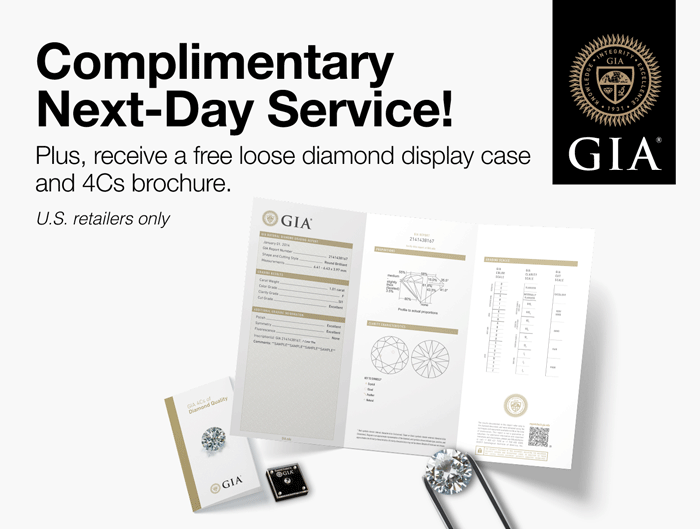 Complimentary next-day service at GIA